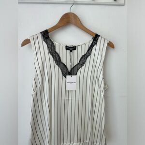 Generation Love Striped Top with Black Lace